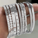 Punk Bangles Stainless Steel Bracelets Bohemian Jewelry Gift