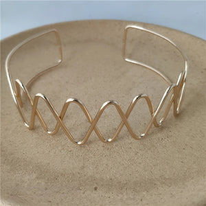 Punk Silver Torques Choker Necklace For Women Vintage Geometric Metal Collar