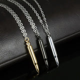 Steampunk Gun Bullet Necklace Stainless Steel Pendant
