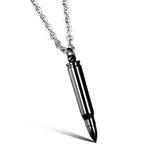 Steampunk Gun Bullet Necklace Stainless Steel Pendant