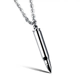 Steampunk Gun Bullet Necklace Stainless Steel Pendant