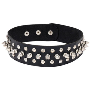 Punk Rivet Leather Choker Necklace