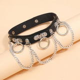 Punk Rivet Leather Choker Necklace