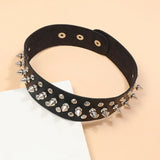 Punk Rivet Leather Choker Necklace