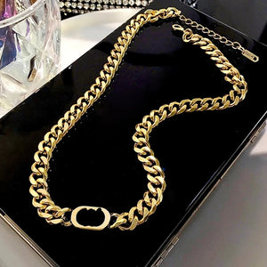 Punk Cuban Link Chain Necklace Women's Stainless Steel Jewelry