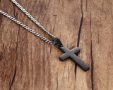 Punk Male Cross Pendant Stainless Steel Necklace