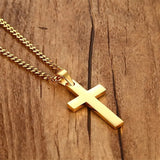 Punk Male Cross Pendant Stainless Steel Necklace