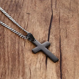 Punk Male Cross Pendant Stainless Steel Necklace