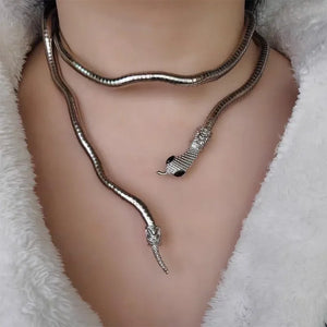 Metal Bendy Snake Necklace Bracelet Unique Choker Chain Gift