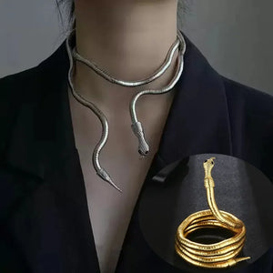 Metal Bendy Snake Necklace Bracelet Unique Choker Chain Gift