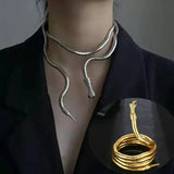 Metal Bendy Snake Necklace Bracelet Unique Choker Chain Gift