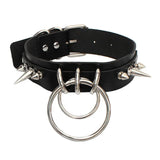 Punk Gothic PU Leather Rivet Collar Choker Necklace