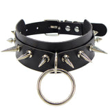 Punk Gothic PU Leather Rivet Collar Choker Necklace