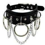 Punk Gothic PU Leather Rivet Collar Choker Necklace