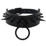 Punk Gothic PU Leather Rivet Collar Choker Necklace