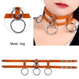 Punk O-Ring Choker Necklace Gothic Collar Jewelry