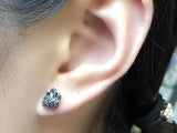 925 Silver Human Heart Stud Earrings Retro Punk Style Prevent Allergy Jewelry