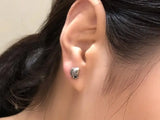 925 Silver Human Heart Stud Earrings Retro Punk Style Prevent Allergy Jewelry
