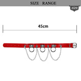 Punk Chain Pendant Leather Necklace Collar Choker Goth O-Ring Accessories