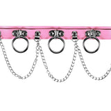 Punk Ring Chain Pendant Leather Necklace Collar Choker Goth