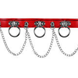 Punk Chain Pendant Leather Necklace Collar Choker Goth O-Ring Accessories