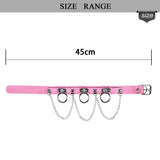 Punk Ring Chain Pendant Leather Necklace Collar Choker Goth