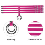 Punk Ring Pendant Leather Necklace Goth Choker