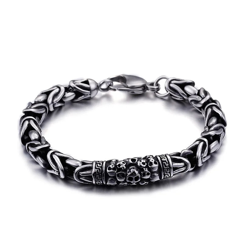 Punk Skeleton Chain Bracelets Retro Skull Safety Pattern Bracelets