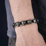 Punk Skull Head Titanium Steel Men's Bracelet Vintage Rock Motorcycle Bracelet