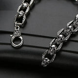 Punk Skull Head Titanium Steel Men's Bracelet Vintage Rock Motorcycle Bracelet