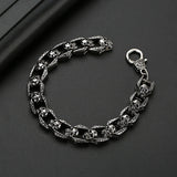 Punk Skull Head Titanium Steel Men's Bracelet Vintage Rock Motorcycle Bracelet