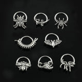 Silver Gothic Insect Nose Ring Stainless Steel