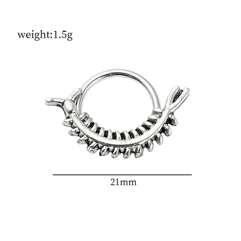 Silver Gothic Insect Nose Ring Stainless Steel