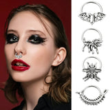 Insect Nose Ring Silver Gothic Stainless Steel Punk for Women Men