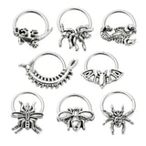 Insect Nose Ring Silver Gothic Stainless Steel Punk for Women Men