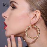 Punk Style Big Metal Hoop Earrings for Women Jewelry ZK30 Size Pendientes