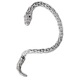Punk Snake Shape Crystal Cuff Earrings Silver Plated Studs