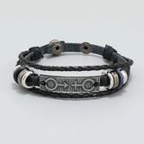 Punk Leather Bracelet Cuff Wrap Beads Charm Retro Bangle Casual Jewelry