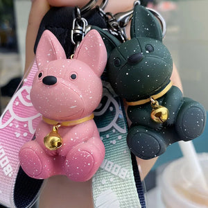 Crystal Dog Keychain French Bulldog Bag Pendant