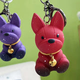 Crystal Dog Keychain French Bulldog Bag Pendant