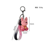 Crystal Dog Keychain French Bulldog Bag Pendant