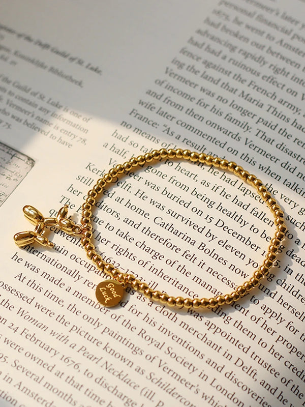 Women's Puppy Balloon Luck Bracelet Titanium Steel Plating 18K Beaded Jewelry