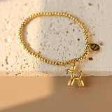 Women's Puppy Balloon Luck Bracelet Titanium Steel Plating 18K Beaded Jewelry