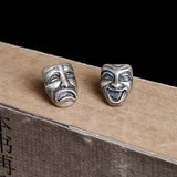 925 Sterling Silver Crying Smiley Face Earrings for Men and Women