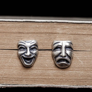 925 Sterling Silver Crying Smiley Face Earrings for Men and Women