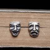 925 Sterling Silver Crying Smiley Face Earrings for Men and Women