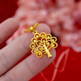 14k Yellow Necklace for Women Wedding Plant Money Tree Pendant