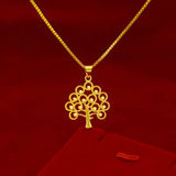 14k Yellow Necklace Money Tree Pendant Women Wedding