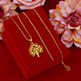 14k Yellow Necklace Money Tree Pendant Women Wedding