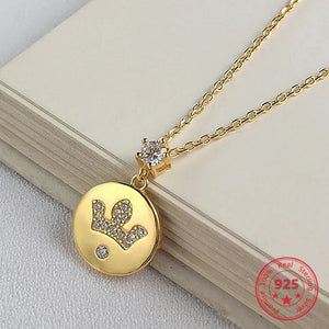 925 Silver 18k Chain Zircon Crown Pendant Necklace